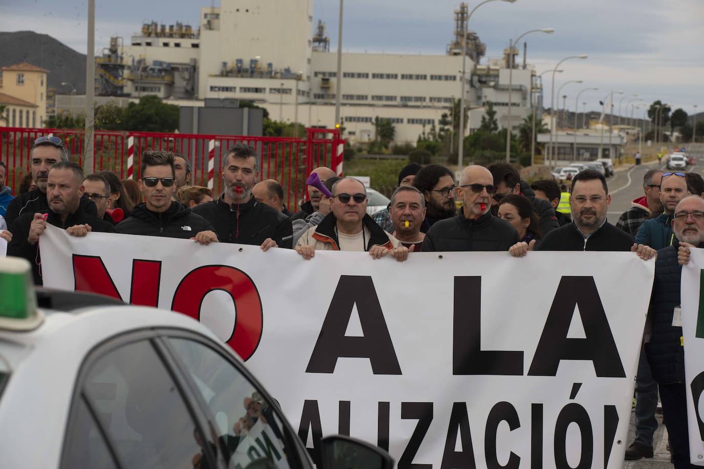 Fotos: Los trabajadores de Sabic protestan en La Aljorra