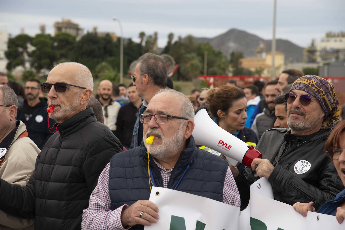 Fotos: Los trabajadores de Sabic protestan en La Aljorra