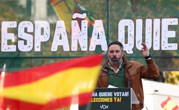 Santiago Abascal, durante su mitin. 