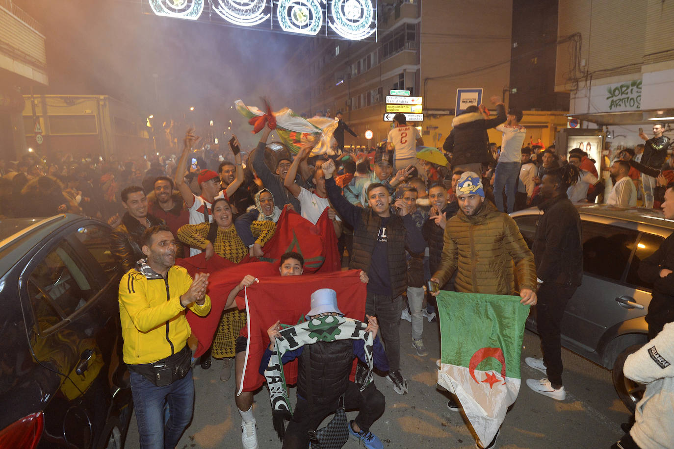 Fotos: Celebración de la afición marroquí en Murcia y Lorca