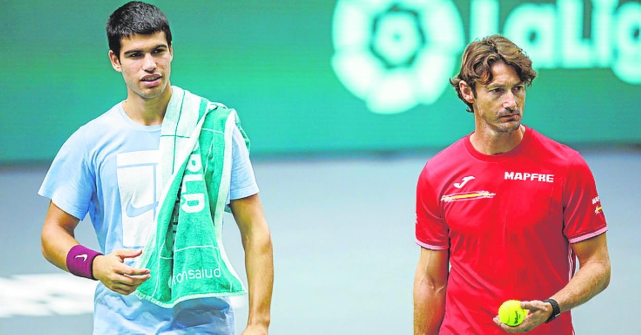 Alcaraz y Ferrero, en un entrenamiento. 