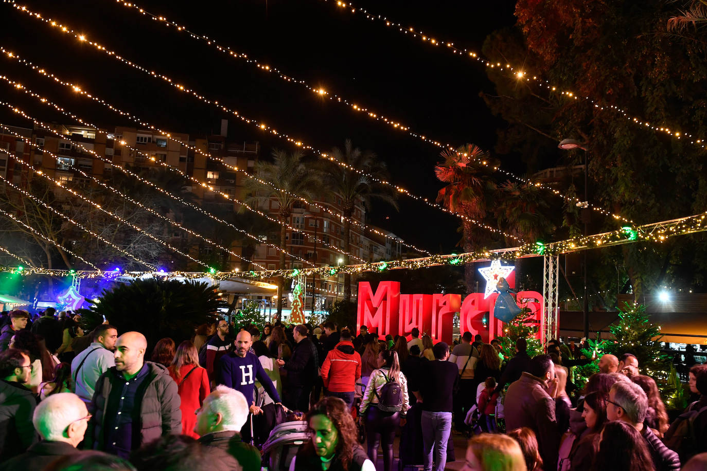 Fotos: Encendido de las luces navideñas en Murcia