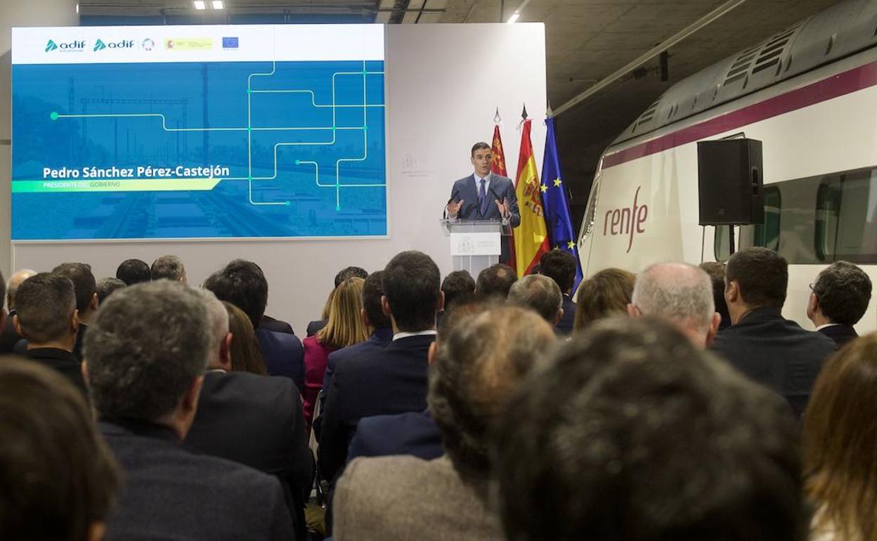 Intervención de Pedro Sánchez en el acto de inauguración del AVE Madrid-Murcia.
