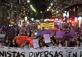 Imagen de la protesta del 8 de marzo en Murcia el pasado año.