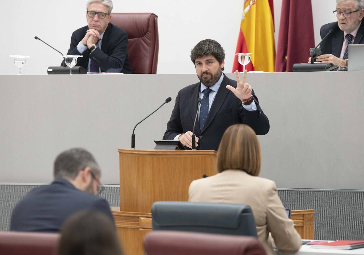 Imagen de archivo de Fernando López Miras en la Asamblea Regional.