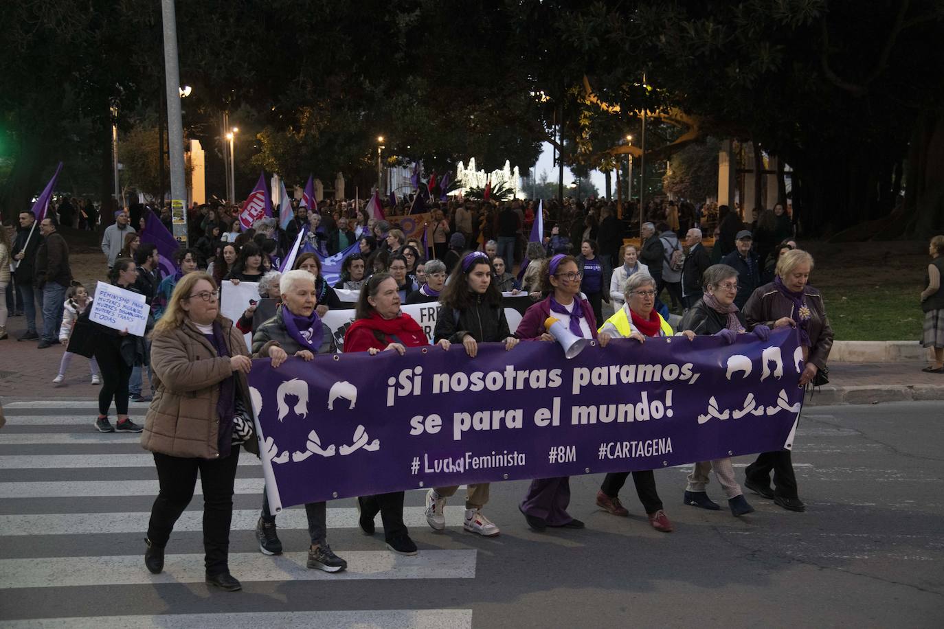 La manifestación del Día de la Mujer en Cartagena, en imágenes
