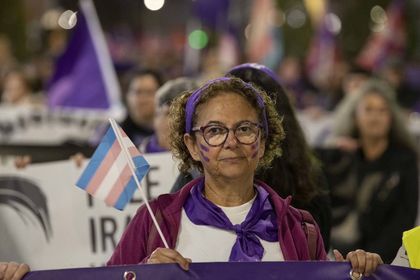 La manifestación del Día de la Mujer en Cartagena, en imágenes