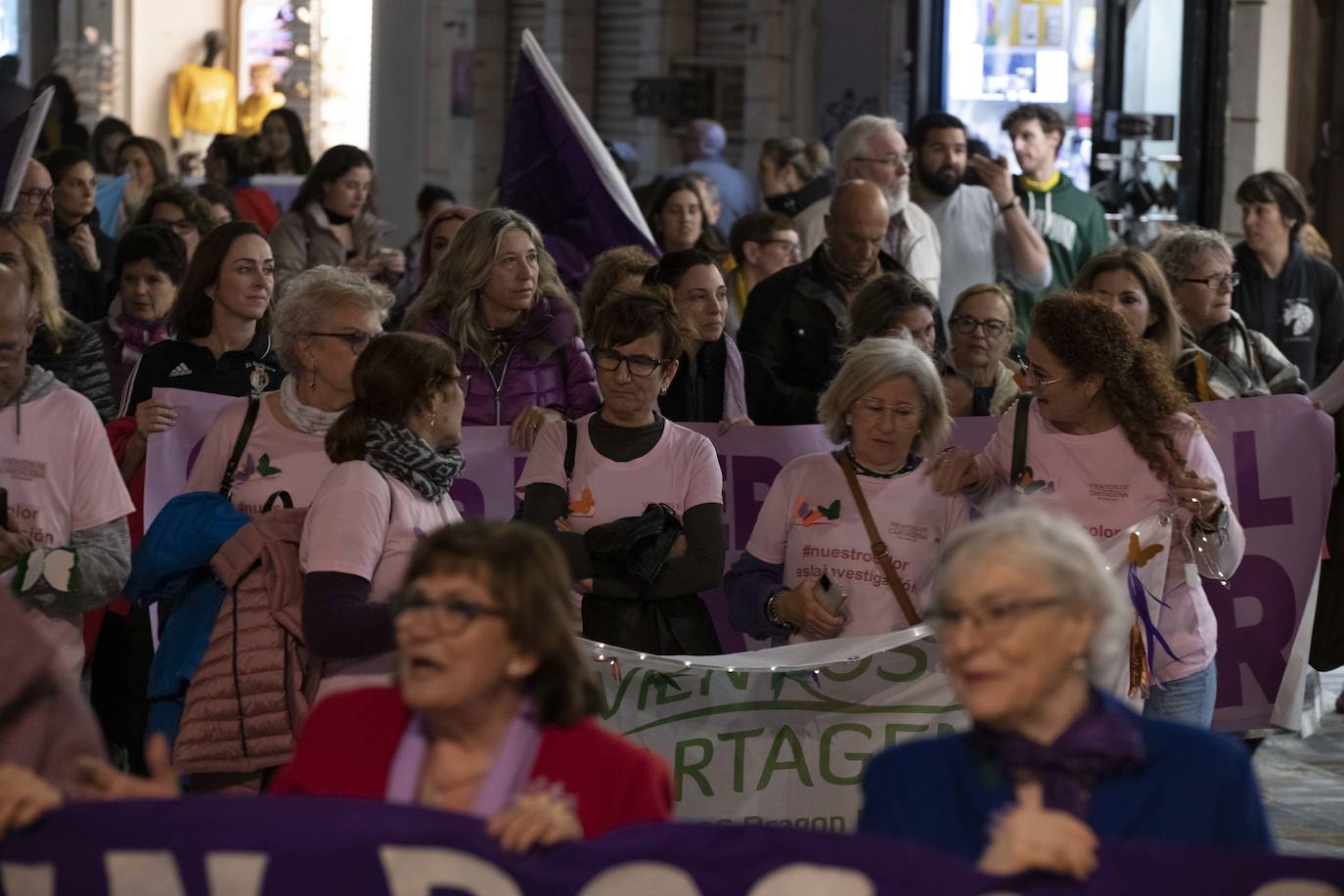 La manifestación del Día de la Mujer en Cartagena, en imágenes