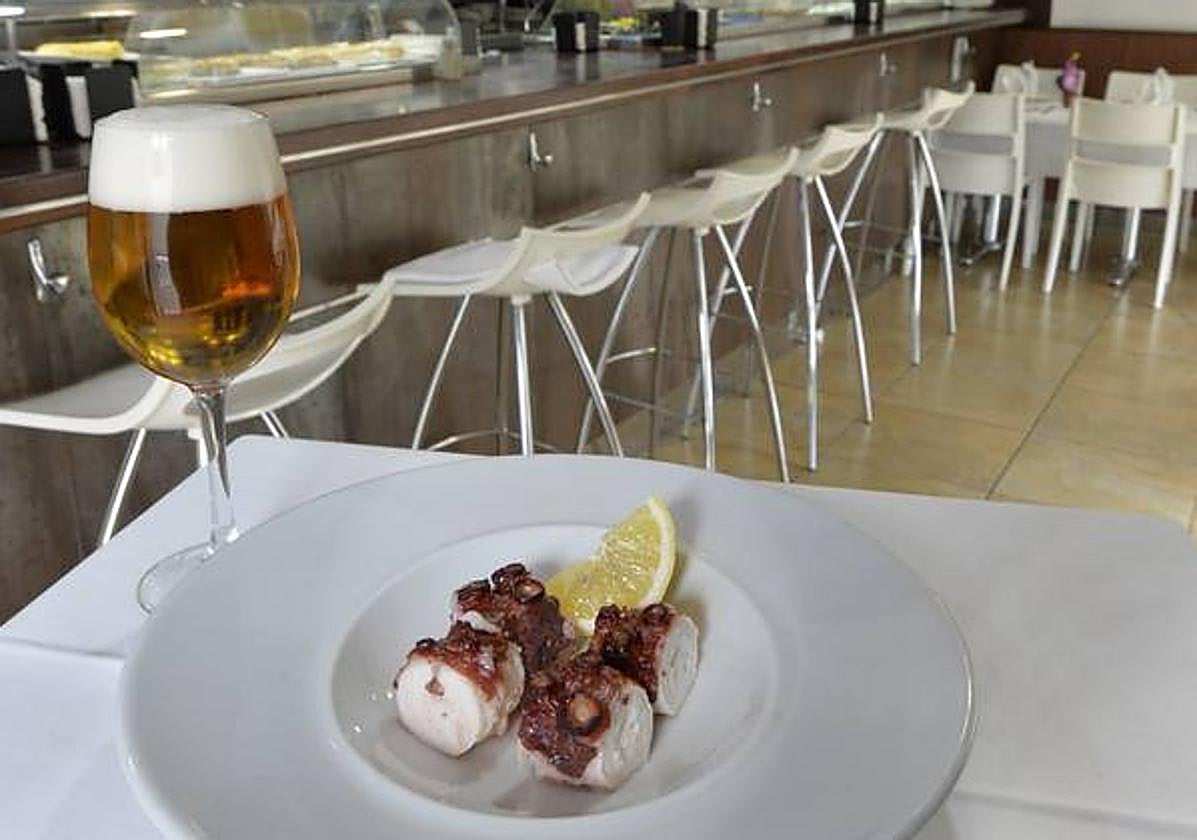 Trozos de pulpo al horno.