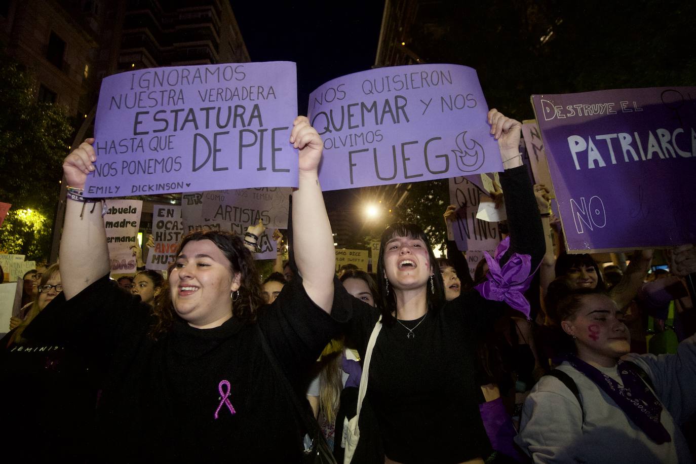 La manifestación del Día de la Mujer en Murcia, en imágenes