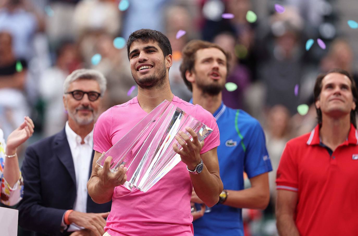 El triunfo de Carlos Alcaraz ante Medvedev en Indian Wells, en imágenes