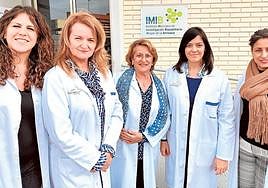 Las investigadoras María Dolores Roldán Valcárcel, Marzena Mikla, María José López Montesinos, María Fuensanta Hellín Gil y Ana Myriam Seva Llor.