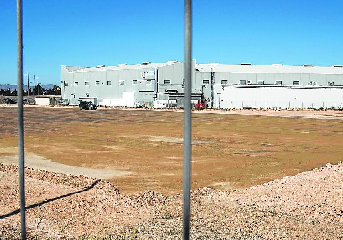 Vista general de los terrenos donde la empresa de construcción de barcos Sinergia Racing Group levantará dos naves para la ampliación de sus instalaciones, ubicadas al fondo.