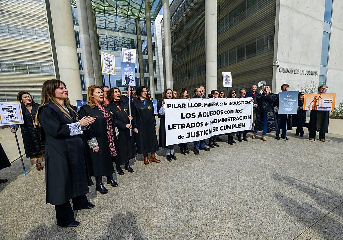 Protesta de los letrados de la Administración de Justicia, en una imagen de archivo.