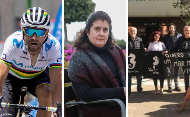 Alejandro Valverde, Pilar Morales, presidenta de la Federación de Salud Mental de la Región de Murcia y miembros de ILP del Mar Menor.