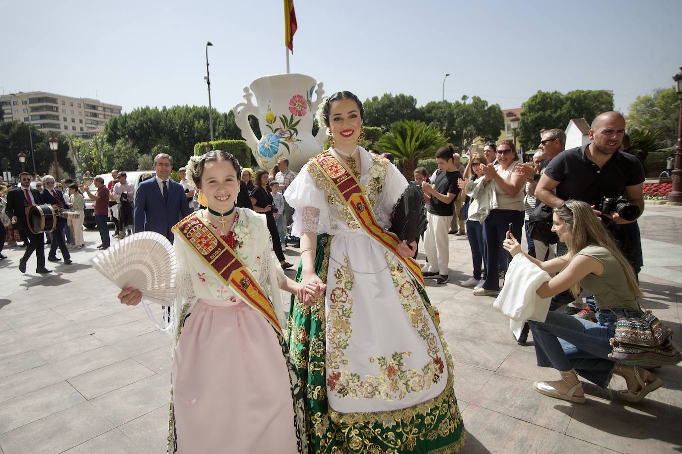 Las imágenes de la recepción de las Reinas de la Huerta de Murcia en el Palacio de San Esteban