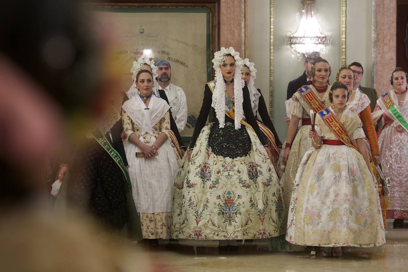 Las imágenes de la recepción de las Reinas de la Huerta de Murcia en el Palacio de San Esteban