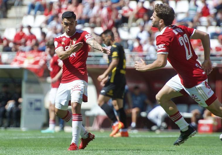 Dani Romera y Javi Rueda en el partido frente al Atlético Baleares de este domingo.