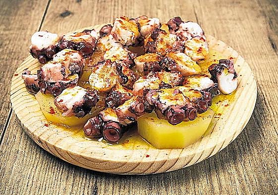 Tapa de pulpo a la gallega.