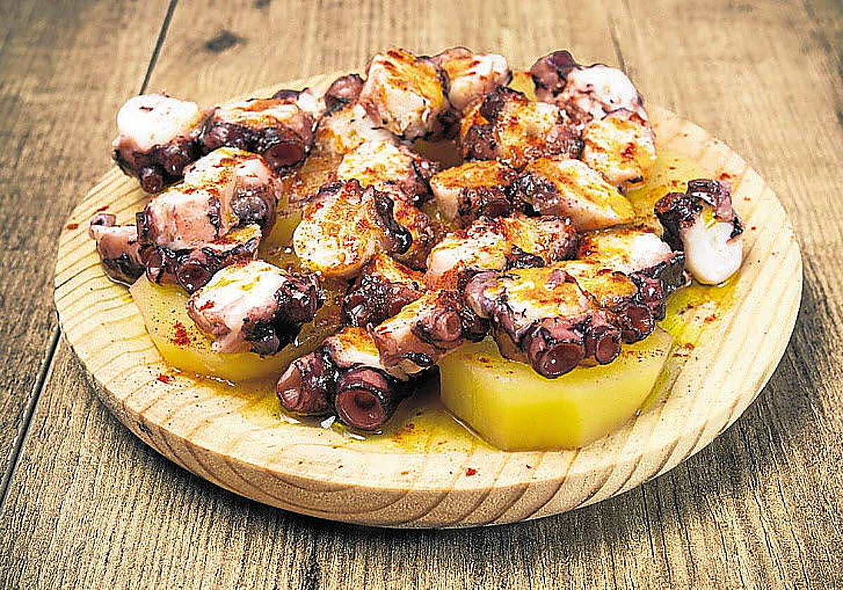 Tapa de pulpo a la gallega.