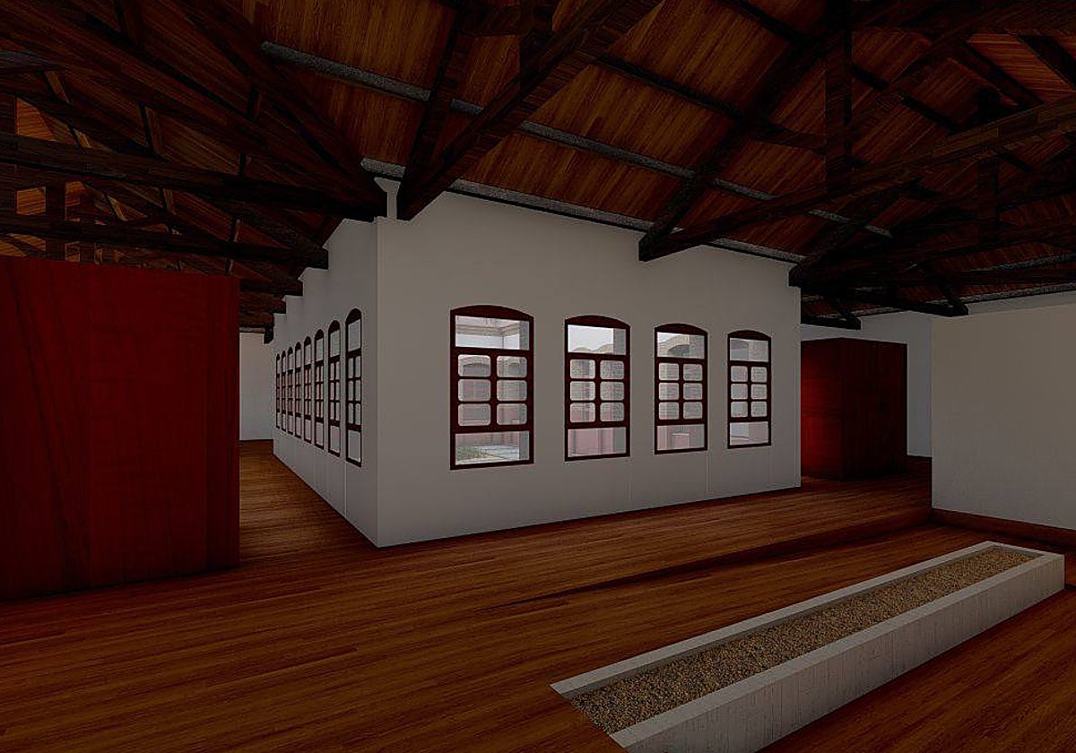 Recreación de cómo quedará una de las estancias de las Escuelas Graduadas tras la restauración.