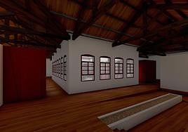 Recreación de cómo quedará una de las estancias de las Escuelas Graduadas tras la restauración.