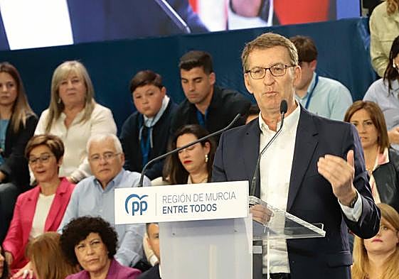 Alberto Núñez Feijóo, el pasado sábado en Murcia.