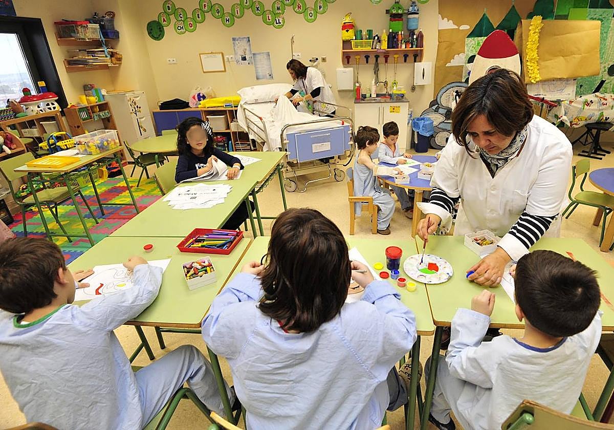 Aula hospitalaria del Hospital Virgen de la Arrixaca.