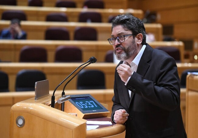 Miguel Sánchez, during his speech in the Plenary Session of the Senate, on Tuesday afternoon.