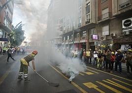 Protesta de bomberos y ambulancias en Murcia