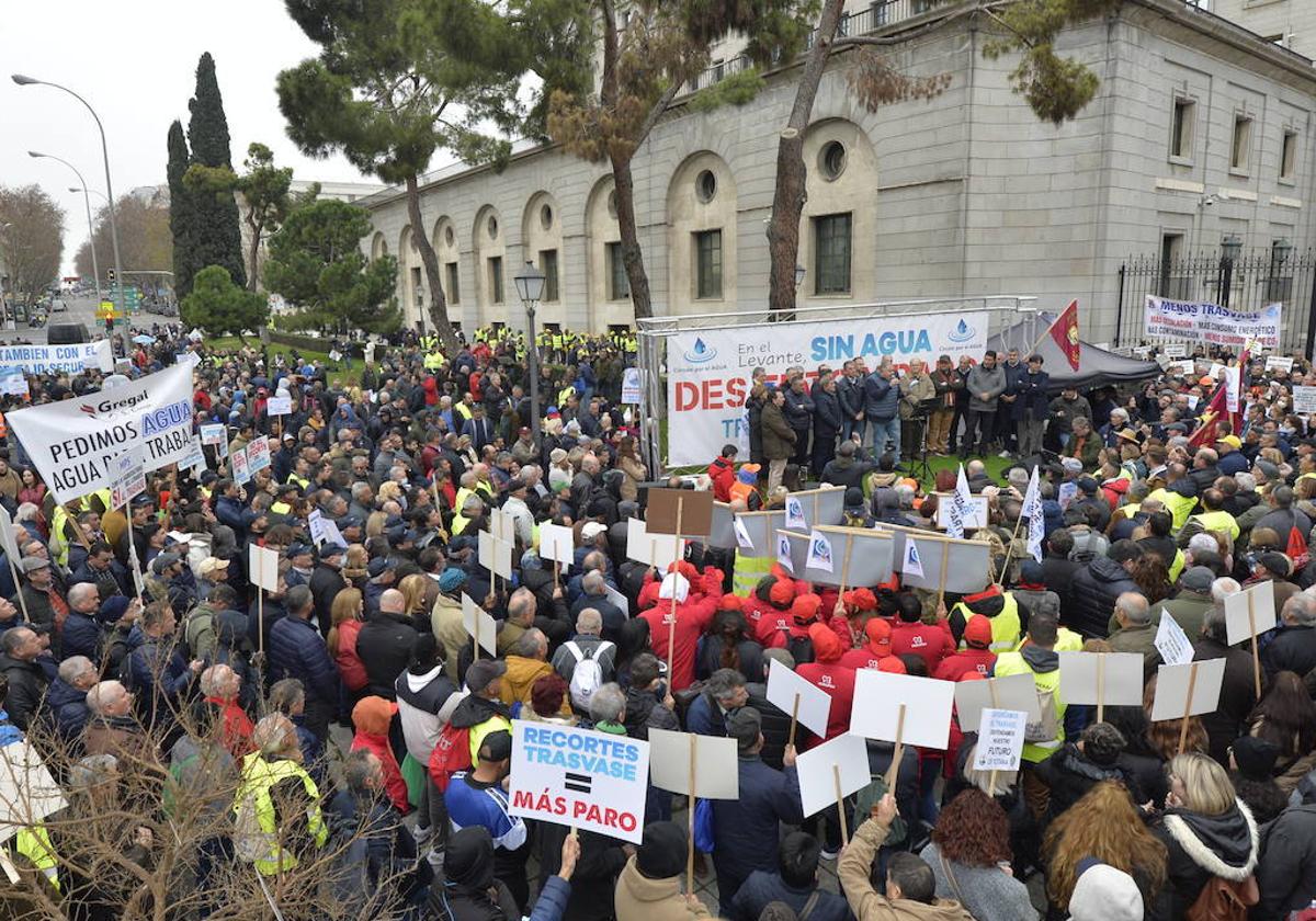 Protesta contra el recorte del Trasvase Tajo-Segura, en una imagen de archivo.