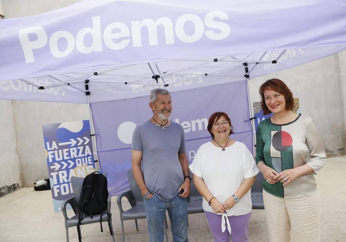 Julio Rodríguez, Leli García y María Marín, este sábado en Cartagena.