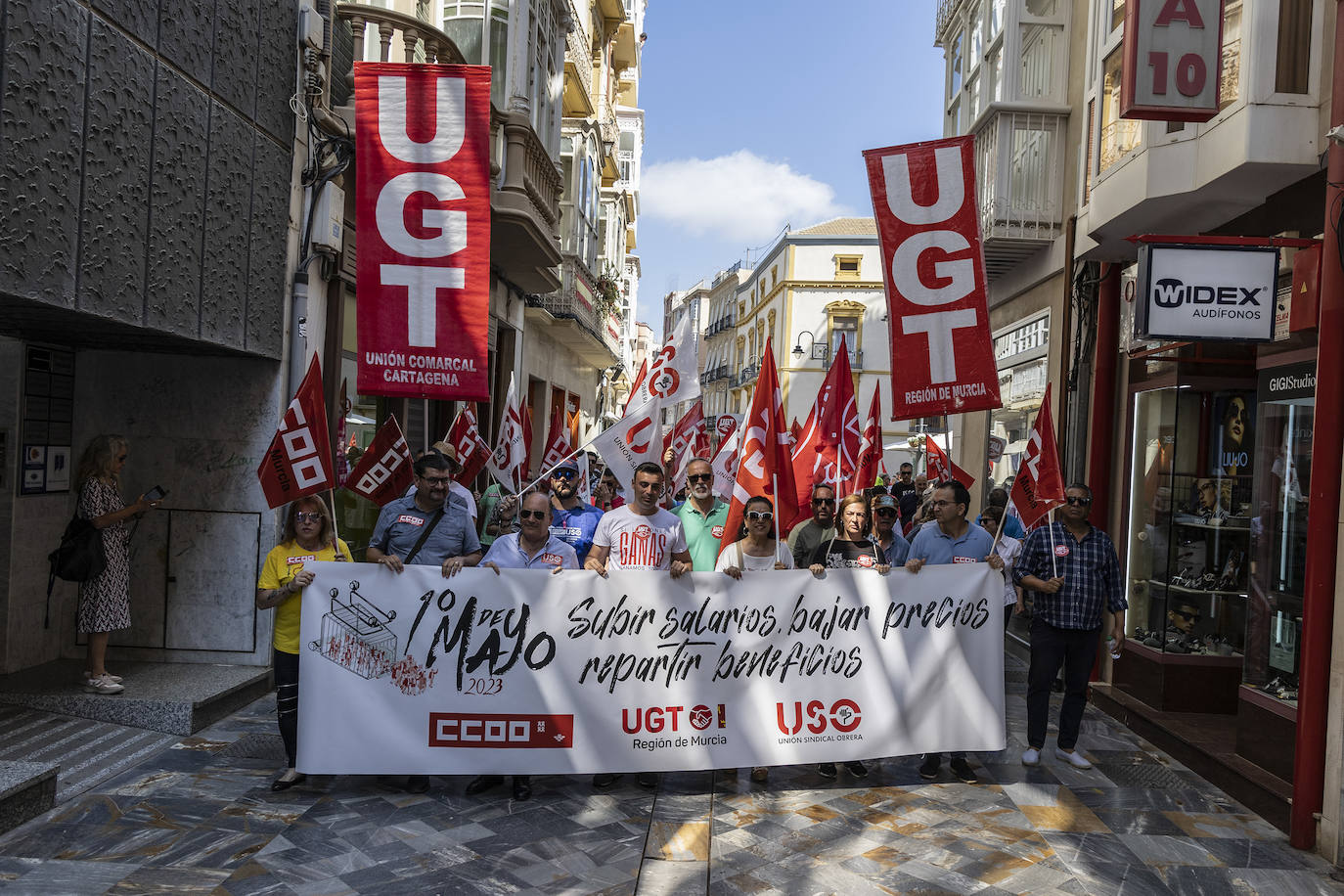 La manifestación del Primero de Mayo en Cartagena, en imágenes