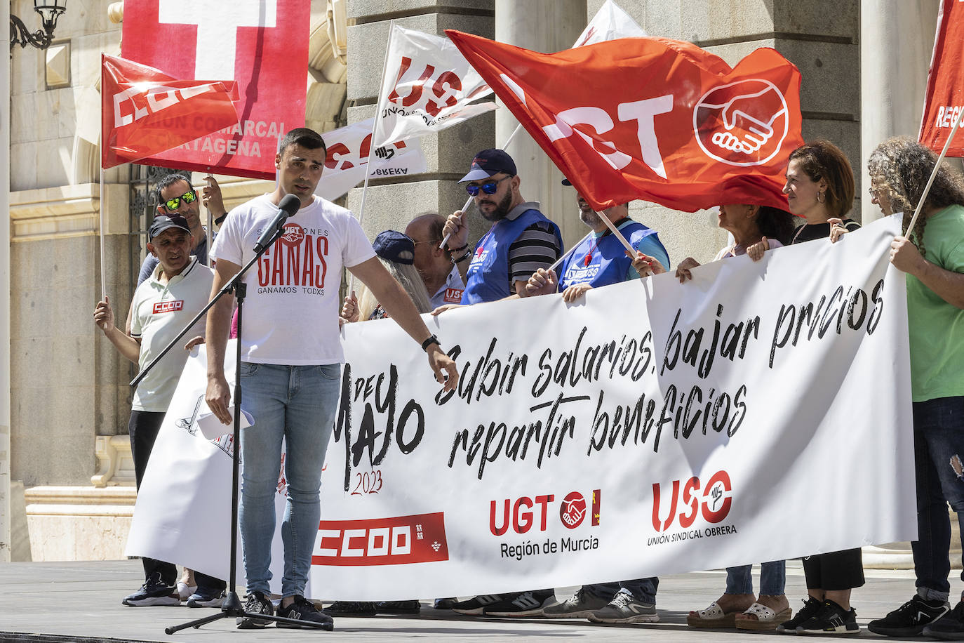 La manifestación del Primero de Mayo en Cartagena, en imágenes