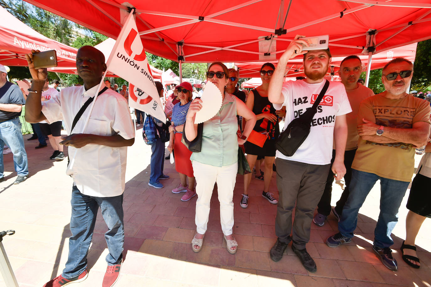 La manifestación del Primero de Mayo en Murcia, en imágenes