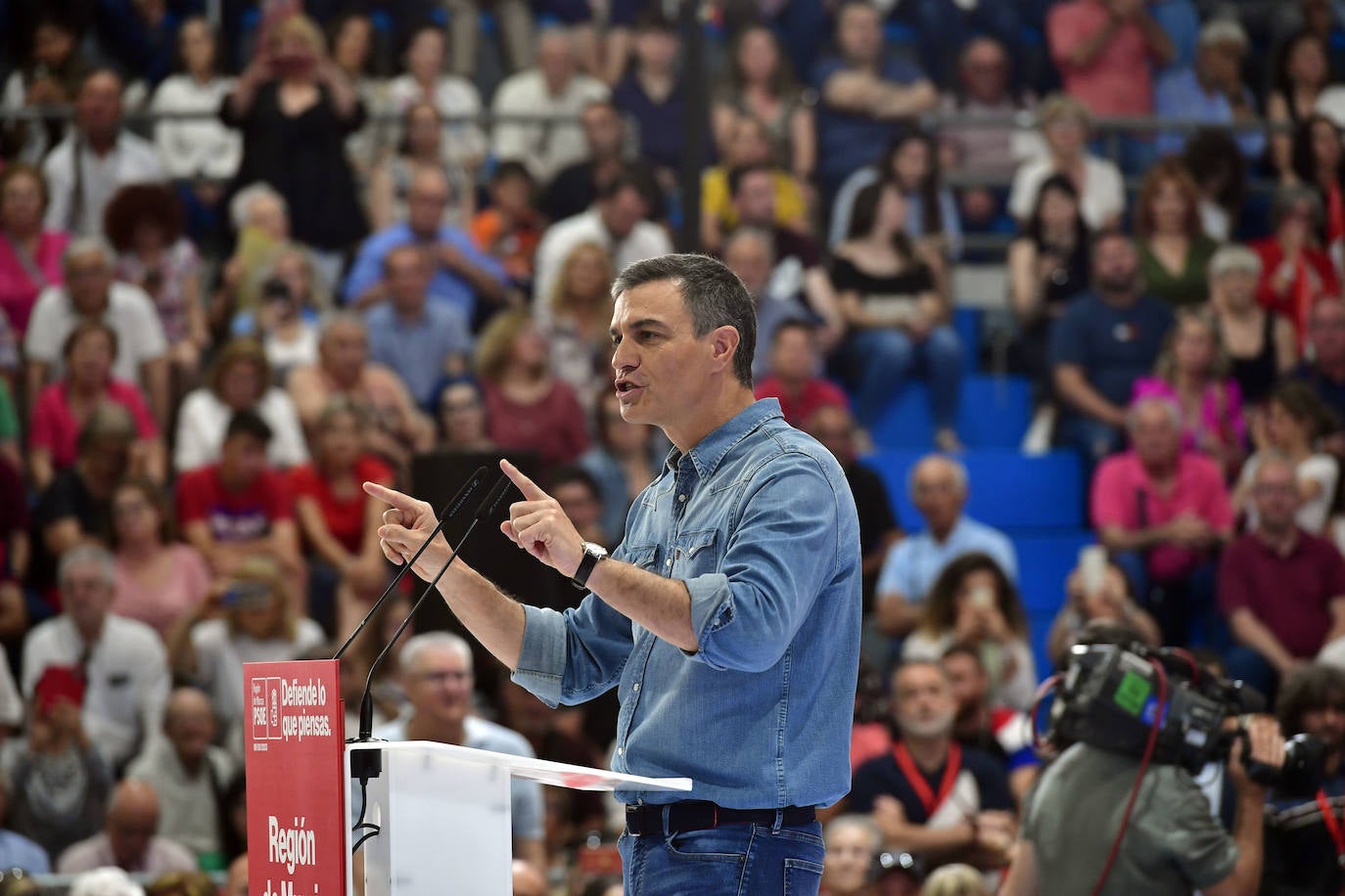 El acto de Pedro Sánchez en Murcia, en imágenes