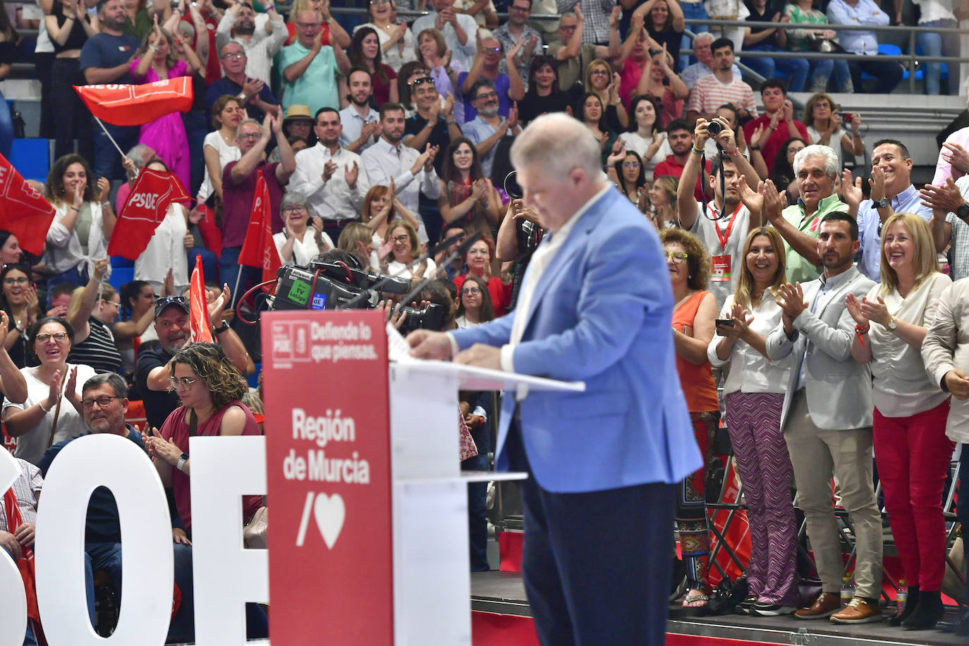 El acto de Pedro Sánchez en Murcia, en imágenes