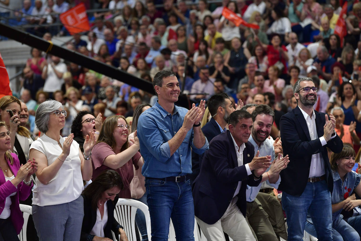 El acto de Pedro Sánchez en Murcia, en imágenes