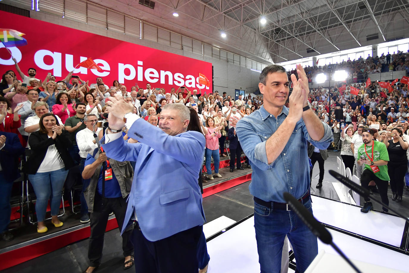 El acto de Pedro Sánchez en Murcia, en imágenes