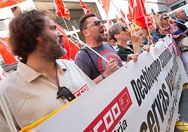 Protesta de los sindicatos a finales de abril ante la Croem