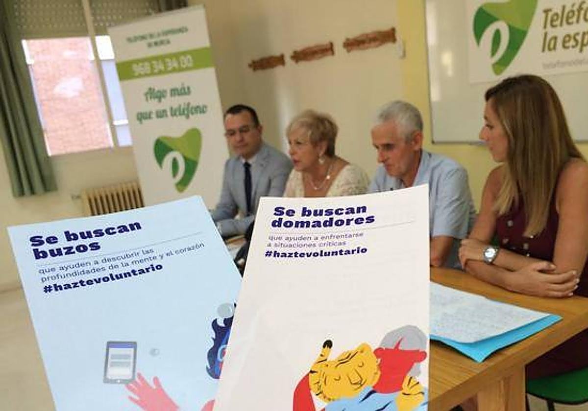 Imagen de archivo de la presentación de la campaña del Teléfono de la Esperanza, en 2019.