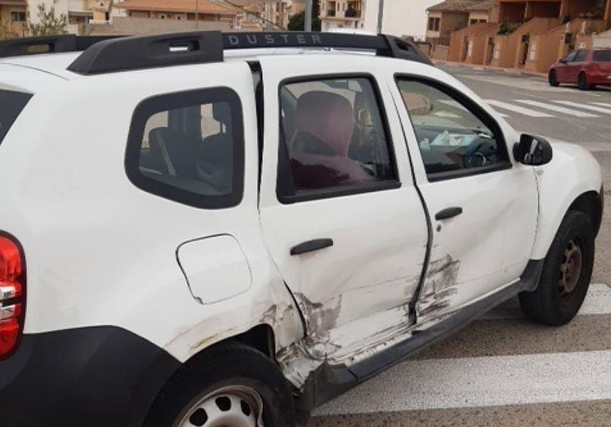 Coche involucrado en el accidente de Ceutí.
