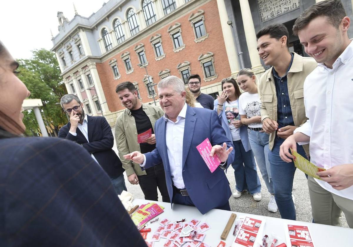 José Vélez, en un acto celebrado este jueves junto al campus de la Merced de Murcia.