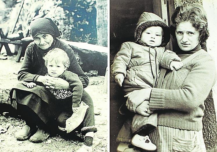 I: Virtudes y Miguel Mier, en 1981. D: Celina y Marcelino, en 1976.