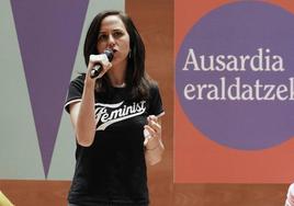 Ione Belarra, este viernes, en un acto electoral en Bilbao.