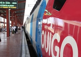 Salida desde Chamartín del primer tren Ouigo con destino a Albacate y Alicante, el pasado 27 de abril.