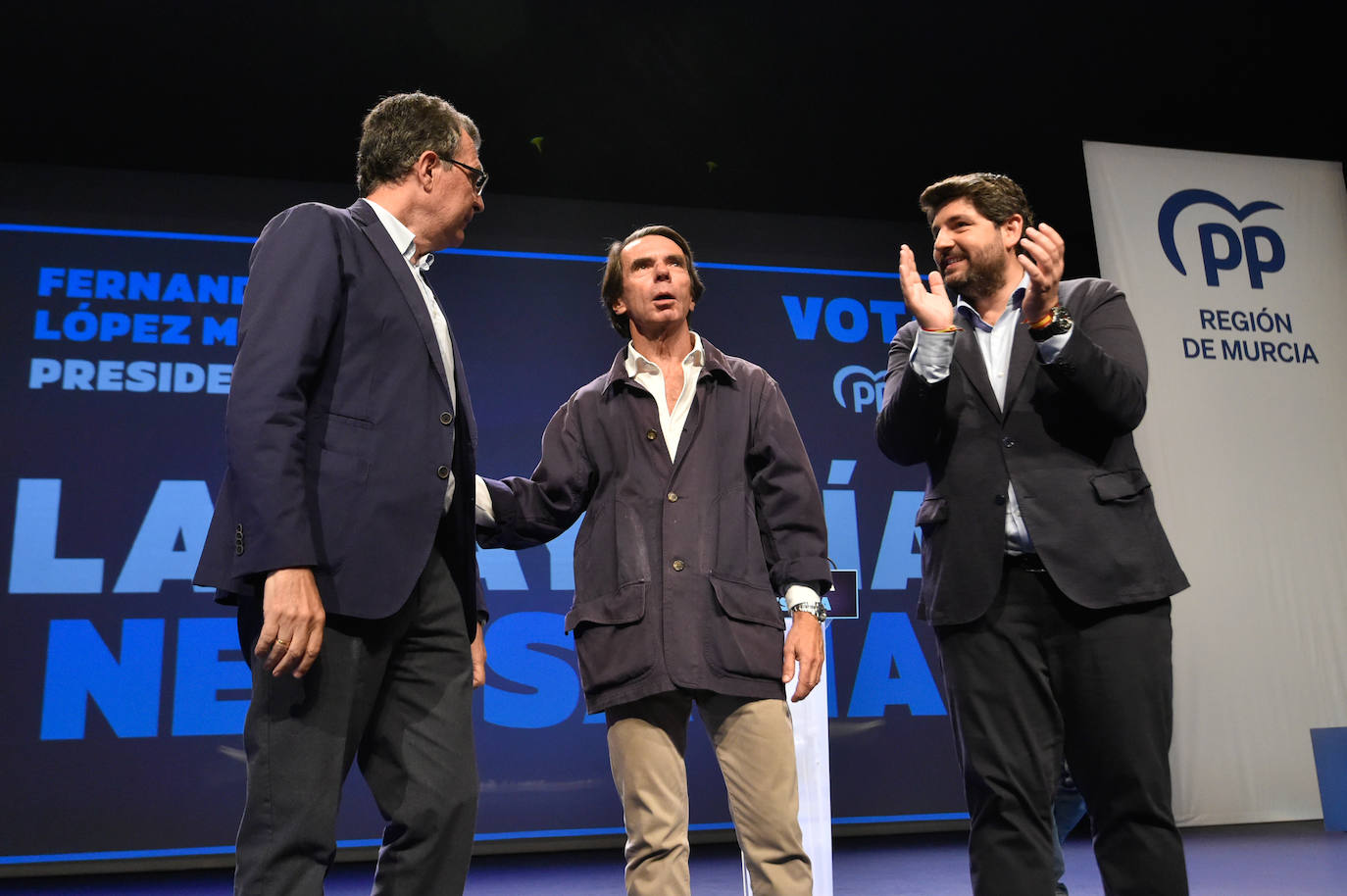 El mitin de Aznar, Miras y Ballesta en Murcia, en imágenes