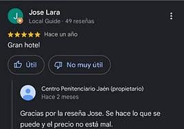 Reseña y respuesta de la Cárcel de Jaén.