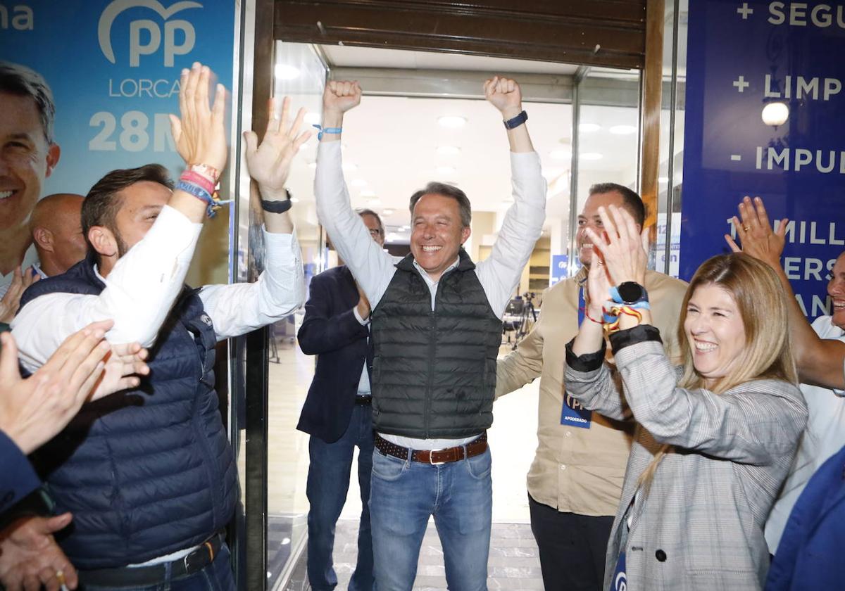 Fulgencio Gil, número 1 del PP de Lorca, este domingo tras ganar las elecciones.