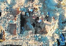 Vista aérea de la fase más antigua de la ciudad, expoliada entre los años 70 y 80, que comenzó a excavarse el año pasado.